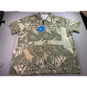 Columbia PFG Vented Hawaiian Fishing Shirt Mens 3X Green Tropical NWT